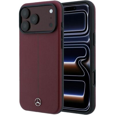 Mercedes Etui Leather Semi Wrap Iconic Line MagSafe do iPhone 18 Pro Max / 17 Pro Max burgundowy (Apple iPhone 17 Pro Max, Apple iPhone 18 Pro Max), Smartphone Hülle, Rot Mercedes Etui Leather Semi Wrap Iconic Line MagSafe do iPhone 18 Pro Max / 17 Pro Max burgundowy (Apple iPhone 17 Pro Max, Apple iPhone 18 Pro Max), Smartphone Hülle, Rot