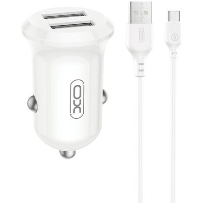 xO car charger CC67 12W 2x USB black + USB - USB-C cable, Auto Adapter, Schwarz xO car charger CC67 12W 2x USB black + USB - USB-C cable, Auto Adapter, Schwarz