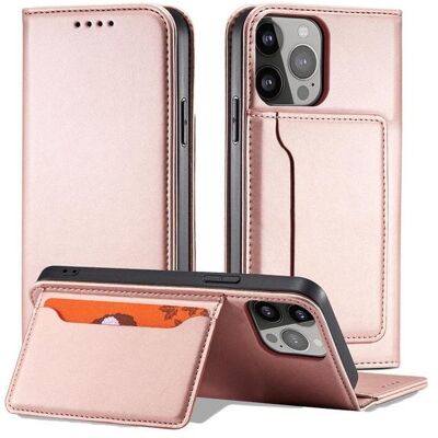 Hurtel Magnetkarten-Etui für Samsung Galaxy S23+ Flip-Cover Geldbörsenständer pink (Samsung Galaxy S23+), Smartphone Hülle, Pink Hurtel Magnetkarten-Etui für Samsung Galaxy S23+ Flip-Cover Geldbörsenständer pink (Samsung Galaxy S23+), Smartphone Hülle, Pink