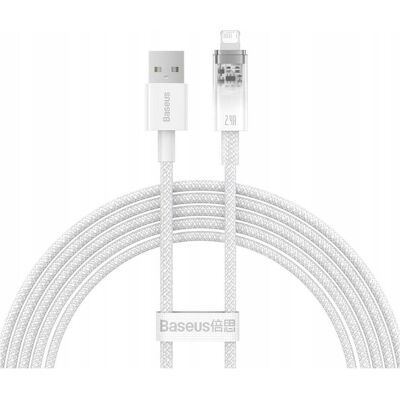 Baseus Weiß Lightning USB Kabel - Explorer Series 2m - Schnelles Laden Baseus Weiß Lightning USB Kabel - Explorer Series 2m - Schnelles Laden