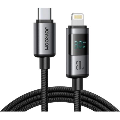 Joyroom USB-C to Lightning fast charging cable with display 30W, 1.2m (1.20 m, USB 3.2 Gen 1, 30 W), USB Kabel Joyroom USB-C to Lightning fast charging cable with display 30W, 1.2m (1.20 m, USB 3.2 Gen 1, 30 W), USB Kabel