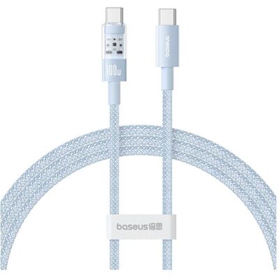 Baseus USB-C to USB-C Cable Gem, 100W, 5A, 1m, Blue (1 m, 100 W), USB Kabel Baseus USB-C to USB-C Cable Gem, 100W, 5A, 1m, Blue (1 m, 100 W), USB Kabel