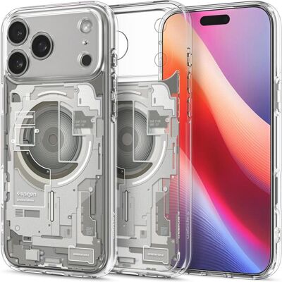 Spigen Ultra Hybrid Zero One MagSafe (Apple iPhone 17 Pro), Smartphone Hülle, Transparent, Silber, Grau Spigen Ultra Hybrid Zero One MagSafe (Apple iPhone 17 Pro), Smartphone Hülle, Transparent, Silber, Grau