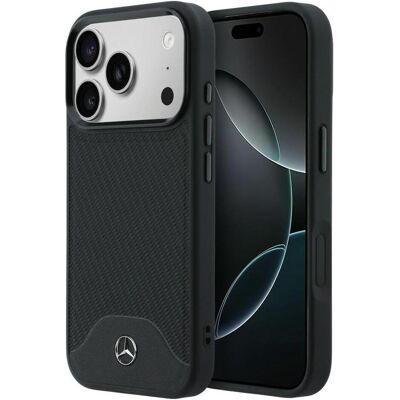 Mercedes Case Leather Wood Effect and Curve MagSafe for iPhone 17 Pro black (Apple iPhone 17 Pro), Smartphone Hülle, Schwarz Mercedes Case Leather Wood Effect and Curve MagSafe for iPhone 17 Pro black (Apple iPhone 17 Pro), Smartphone Hülle, Schwarz