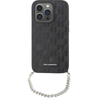 Karl Lagerfeld iPhone 14 Saffiano Monogram Chain Hülle Karl Lagerfeld iPhone 14 Saffiano Monogram Chain Hülle