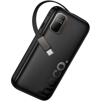 Hoco Power bank Powerbank 10000 mAh QC PD 20W with retractable cable USB C Q51 black (10000 mAh, 20 W, 38.50 Wh), Powerbank, Schwarz Hoco Power bank Powerbank 10000 mAh QC PD 20W with retractable cable USB C Q51 black (10000 mAh, 20 W, 38.50 Wh), Powerbank, Schwarz
