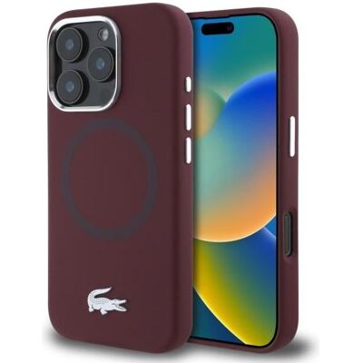 Lacoste LCHMP16XSMAR iPhone 16 Pro Max 6.9" bordeaux hardcase Silicone Croco Logo MagSafe (Apple iPhone 16 Pro Max), Smartphone Hülle, Rot Lacoste LCHMP16XSMAR iPhone 16 Pro Max 6.9" bordeaux hardcase Silicone Croco Logo MagSafe (Apple iPhone 16 Pro Max), Smartphone Hülle, Rot