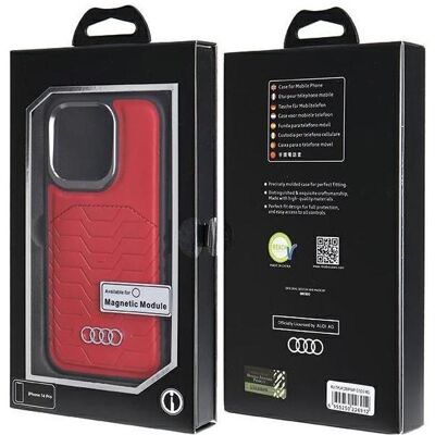 Audi iPhone 14 Pro Rote Synthetisches Leder MagSafe Hülle - Smartphone Cover Audi iPhone 14 Pro Rote Synthetisches Leder MagSafe Hülle - Smartphone Cover