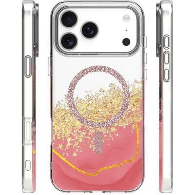 OEM Epoxy Mag case for iPhone 17 Pro Max 6,9" pink (Apple iPhone 17 Pro Max), Smartphone Hülle, Pink, Transparent, Gold OEM Epoxy Mag case for iPhone 17 Pro Max 6,9" pink (Apple iPhone 17 Pro Max), Smartphone Hülle, Pink, Transparent, Gold