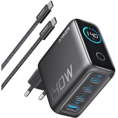 Anker Zolo (140 W, 4 Ports), USB Ladegerät, Grau Anker Zolo (140 W, 4 Ports), USB Ladegerät, Grau
