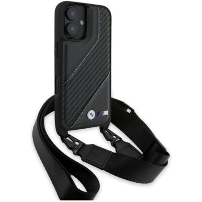 BMW iPhone 16 Plus Carbon Stripe & Strap Hartschale BMW iPhone 16 Plus Carbon Stripe & Strap Hartschale