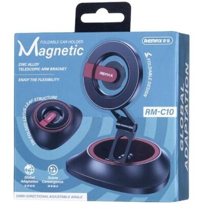 Remax Car Mount Rm-C10 Magnetic Foldable Black, Smartphone Halterung, Schwarz Remax Car Mount Rm-C10 Magnetic Foldable Black, Smartphone Halterung, Schwarz