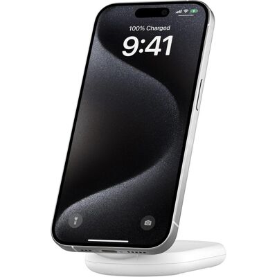 Belkin Qi2 Magnetic Stand (15 W), Wireless Charger, Weiss Belkin Qi2 Magnetic Stand (15 W), Wireless Charger, Weiss