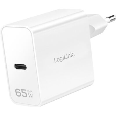 LogiLink USB-C-GaN-Steckdosenadapter, 65 W, PD+QC 3.0, Smartphone, Tablet & Laptop, weiss (65 W, 1 Port), USB Ladegerät, Weiss LogiLink USB-C-GaN-Steckdosenadapter, 65 W, PD+QC 3.0, Smartphone, Tablet & Laptop, weiss (65 W, 1 Port), USB Ladegerät, Weiss