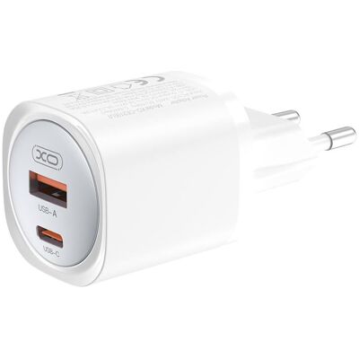 xO Wandladegerät CE21 PD 33W 1x USB-C 1x USB weiss + Kabel USB-C - USB-C (30 W, 2 Ports), USB Ladegerät, Weiss xO Wandladegerät CE21 PD 33W 1x USB-C 1x USB weiss + Kabel USB-C - USB-C (30 W, 2 Ports), USB Ladegerät, Weiss