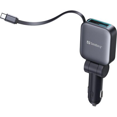 Sandberg Car Charger, 3in1 FlexCable, Auto Adapter, Schwarz Sandberg Car Charger, 3in1 FlexCable, Auto Adapter, Schwarz