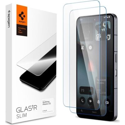 Spigen Glas.tR Slim (2 Stk., Nothing Phone (3)), Smartphone Schutzfolie, Transparent Spigen Glas.tR Slim (2 Stk., Nothing Phone (3)), Smartphone Schutzfolie, Transparent