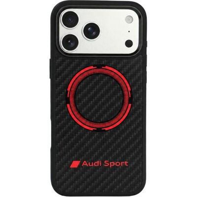 Audi Case RSQ Carbon Fiber Sport Red Circle MagSafe for iPhone 18 Pro Max / 17 Pro black (Apple iPhone 17 Pro Max, Apple iPhone 18 Pro Max), Smartphone Hülle, Rot, Schwarz Audi Case RSQ Carbon Fiber Sport Red Circle MagSafe for iPhone 18 Pro Max / 17 Pro black (Apple iPhone 17 Pro Max, Apple iPhone 18 Pro Max), Smartphone Hülle, Rot, Schwarz