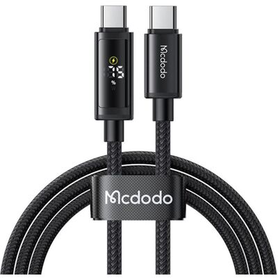 Mcdodo - Data Cable (CA-8000) - USB-C to USB-C, Dual LED Display, 100W, Fast Charging, 1.2m - Black (1.20 m, 100 W), USB Kabel Mcdodo - Data Cable (CA-8000) - USB-C to USB-C, Dual LED Display, 100W, Fast Charging, 1.2m - Black (1.20 m, 100 W), USB Kabel