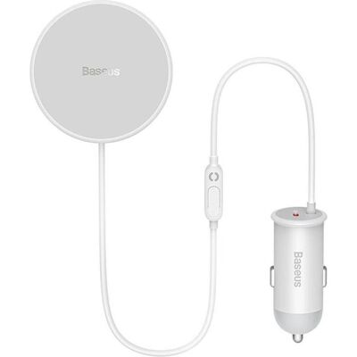 Baseus Wireless car charger with MagSafe 15W holder for air vent + USB Type C 25W, Smartphone Halterung, Weiss Baseus Wireless car charger with MagSafe 15W holder for air vent + USB Type C 25W, Smartphone Halterung, Weiss
