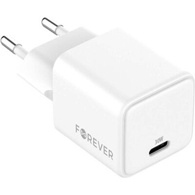 Forever TC-08-30C GaN PD QC charger 1x USB-C 30W white (30 W, 1 Port), USB Ladegerät, Weiss Forever TC-08-30C GaN PD QC charger 1x USB-C 30W white (30 W, 1 Port), USB Ladegerät, Weiss