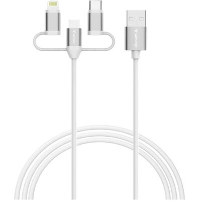 Verbatim Kable Sync & Charge USB-A do Micro-B, USB-C, Lightning essentials 18W biały 32394 (1 m, USB 2.0, 18 W), USB Kabel Verbatim Kable Sync & Charge USB-A do Micro-B, USB-C, Lightning essentials 18W biały 32394 (1 m, USB 2.0, 18 W), USB Kabel