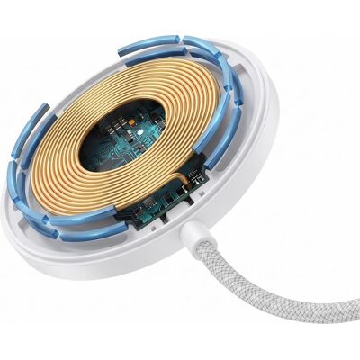 xO Drahtloses induktives Ladegerät QI 2.2 JH025, magnetisch, weiss (25 W), Wireless Charger, Weiss xO Drahtloses induktives Ladegerät QI 2.2 JH025, magnetisch, weiss (25 W), Wireless Charger, Weiss