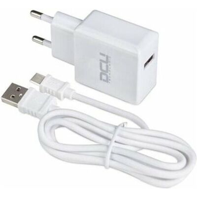 DCU Tecnologic USB CHARGER 5V 2.4A CABLE TYPE C 1M (1 Port), USB Ladegerät, Weiss DCU Tecnologic USB CHARGER 5V 2.4A CABLE TYPE C 1M (1 Port), USB Ladegerät, Weiss