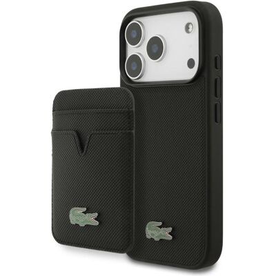 Lacoste Iconic Petit Pique MagSafe Case + Wallet for iPhone 17 Pro Black (Apple iPhone 17 Pro), Smartphone Hülle, Schwarz Lacoste Iconic Petit Pique MagSafe Case + Wallet for iPhone 17 Pro Black (Apple iPhone 17 Pro), Smartphone Hülle, Schwarz