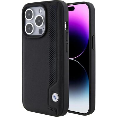 BMW iPhone 15 Pro Max Lederhülle - Blaue Punkte - Handyhülle BMW iPhone 15 Pro Max Lederhülle - Blaue Punkte - Handyhülle