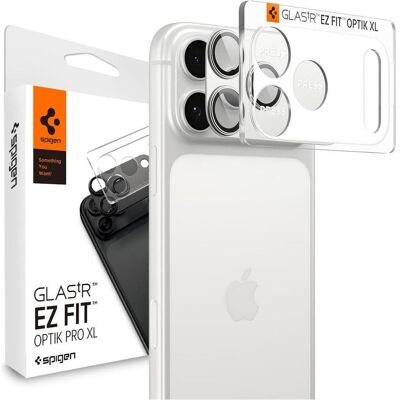Spigen Optik Pro XL EZ Fit (2 Stk., Apple iPhone 17 Pro), Smartphone Schutzfolie, Silber Spigen Optik Pro XL EZ Fit (2 Stk., Apple iPhone 17 Pro), Smartphone Schutzfolie, Silber