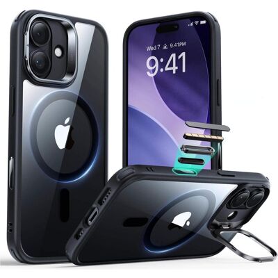 ESR Classic Hybrid Magnetic Case (Camera Control, Stash Stand), for iPhone 17, Clear Black (Apple iPhone 17), Smartphone Hülle, Schwarz, Transparent ESR Classic Hybrid Magnetic Case (Camera Control, Stash Stand), for iPhone 17, Clear Black (Apple iPhone 17), Smartphone Hülle, Schwarz, Transparent