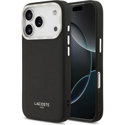Lacoste Hülle PU Leder Champs Elysees MagSafe elegante und langlebige Schutzhülle (Apple iPhone 17 Pro), Smartphone Hülle, Schwarz Lacoste Hülle PU Leder Champs Elysees MagSafe elegante und langlebige Schutzhülle (Apple iPhone 17 Pro), Smartphone Hülle, Schwarz