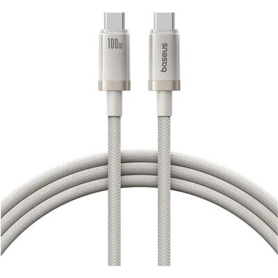 Baseus Titanium Alloy Fast Charging Cable USB-C to C, 100W, 1m, weiss (1 m, USB 2.0, 100 W), USB Kabel Baseus Titanium Alloy Fast Charging Cable USB-C to C, 100W, 1m, weiss (1 m, USB 2.0, 100 W), USB Kabel