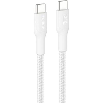 Belkin USB-C/USB-c Kabel 240W 3m geflochten, weiss CAB025hq3MWH (3 m, USB 2.0, 240 W), USB Kabel Belkin USB-C/USB-c Kabel 240W 3m geflochten, weiss CAB025hq3MWH (3 m, USB 2.0, 240 W), USB Kabel