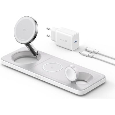 Anker MagGo Kabelloses Ladegerät - 15W Schnellladung - Weiß Anker MagGo Kabelloses Ladegerät - 15W Schnellladung - Weiß