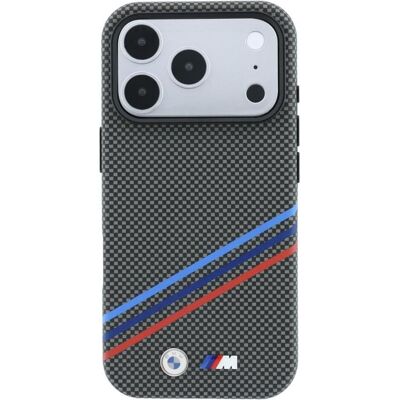 BMW M Quadrille Kevlar Print Tricolor Lines & Metal Logo MagSafe Case for iPhone 18 Pro Max / 17 Pro (Apple iPhone 17 Pro Max, Apple iPhone 18 Pro Max), Smartphone Hülle, Schwarz BMW M Quadrille Kevlar Print Tricolor Lines & Metal Logo MagSafe Case for iPhone 18 Pro Max / 17 Pro (Apple iPhone 17 Pro Max, Apple iPhone 18 Pro Max), Smartphone Hülle, Schwarz