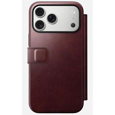 Nomad Modern Leather Folio - Lederhülle für iPhone Max, Horween-Leder (Apple iPhone 17 Pro Max), Smartphone Hülle, Rot Nomad Modern Leather Folio - Lederhülle für iPhone Max, Horween-Leder (Apple iPhone 17 Pro Max), Smartphone Hülle, Rot