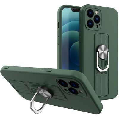 Hurtel Ring Case Silikonhülle mit Fingergriff und Ständer für Samsung Galaxy A72 4G dunkelgrün (Samsung Galaxy A72), Smartphone Hülle, Grün Hurtel Ring Case Silikonhülle mit Fingergriff und Ständer für Samsung Galaxy A72 4G dunkelgrün (Samsung Galaxy A72), Smartphone Hülle, Grün