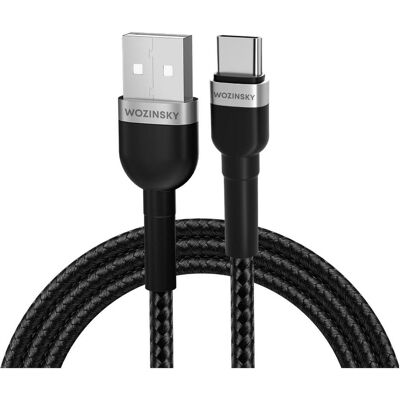 Wozinsky WNBAC1 USB-A / USB-C 2,4A Kabel 1 m - Schwarz (1 m), USB Kabel Wozinsky WNBAC1 USB-A / USB-C 2,4A Kabel 1 m - Schwarz (1 m), USB Kabel