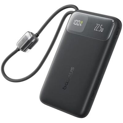 Baseus EnerFill FC11 Digital Display Power Bank with Dual Cable 22.5W 20000mAh Black (20000 mAh, 22.50 W), Powerbank, Schwarz Baseus EnerFill FC11 Digital Display Power Bank with Dual Cable 22.5W 20000mAh Black (20000 mAh, 22.50 W), Powerbank, Schwarz