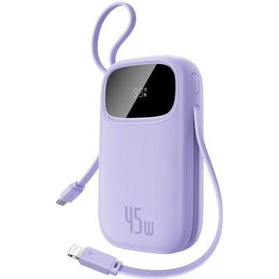 Baseus EnerFill FC31 20000mAh 45W Powerbank mit Display, USB-C- und Lightning Kabeln – Lila (20000 mAh, 45 W), Powerbank, Violett Baseus EnerFill FC31 20000mAh 45W Powerbank mit Display, USB-C- und Lightning Kabeln – Lila (20000 mAh, 45 W), Powerbank, Violett
