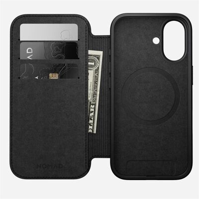 Nomad Modern Leather Folio - Lederhülle für das iPhone (Apple iPhone 17), Smartphone Hülle, Schwarz Nomad Modern Leather Folio - Lederhülle für das iPhone (Apple iPhone 17), Smartphone Hülle, Schwarz