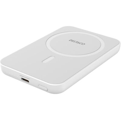 Deltaco Pb-Q1006 - Power Bank - Magnet, Kabelloses Laden - 5000mAh - Weiß Deltaco Pb-Q1006 - Power Bank - Magnet, Kabelloses Laden - 5000mAh - Weiß