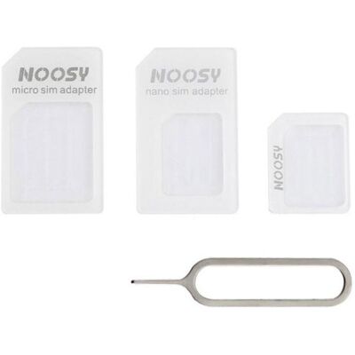 Noosy Adapter Nano Micro SIM 3 in1 Set + Key, Weiteres Smartphone Zubehör, Weiss Noosy Adapter Nano Micro SIM 3 in1 Set + Key, Weiteres Smartphone Zubehör, Weiss