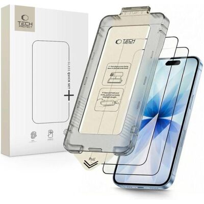 Tech-Protect Quick Set+ 2er-Pack Panzerglas für iPhone 17 - Schwarz (2 Stk., Apple iPhone 17), Smartphone Schutzfolie, Schwarz Tech-Protect Quick Set+ 2er-Pack Panzerglas für iPhone 17 - Schwarz (2 Stk., Apple iPhone 17), Smartphone Schutzfolie, Schwarz
