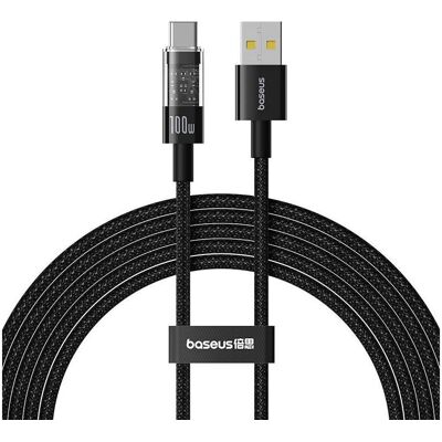 Baseus Gem USB A auf USB C Schnellladekabel 2 m 100 W Schwarz (2 m, 100 W), USB Kabel Baseus Gem USB A auf USB C Schnellladekabel 2 m 100 W Schwarz (2 m, 100 W), USB Kabel