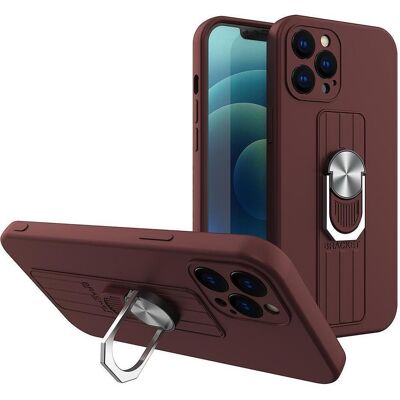 Hurtel Ring Case Silikonhülle mit Fingergriff und Ständer für Samsung Galaxy A72 4G braun (Samsung Galaxy A72), Smartphone Hülle, Braun Hurtel Ring Case Silikonhülle mit Fingergriff und Ständer für Samsung Galaxy A72 4G braun (Samsung Galaxy A72), Smartphone Hülle, Braun
