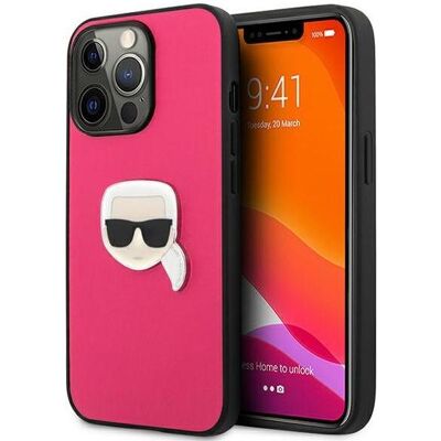 Karl Lagerfeld iPhone 13 Pro Pink Lederhülle - Handyhülle Karl Lagerfeld iPhone 13 Pro Pink Lederhülle - Handyhülle
