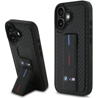 BMW iPhone 16 6,1" Schwarz Hülle M Grip Stand BMW iPhone 16 6,1" Schwarz Hülle M Grip Stand